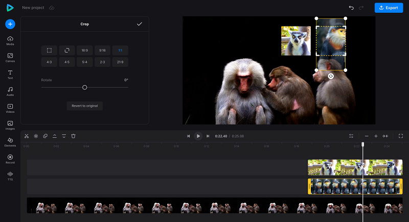 Crop resize video on top of video