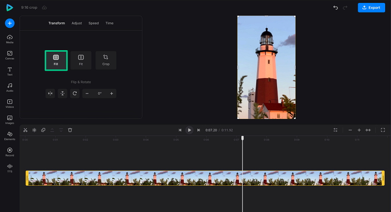 Crop video to 9:16 step 3