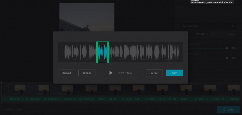Cut audio to the Triller video length