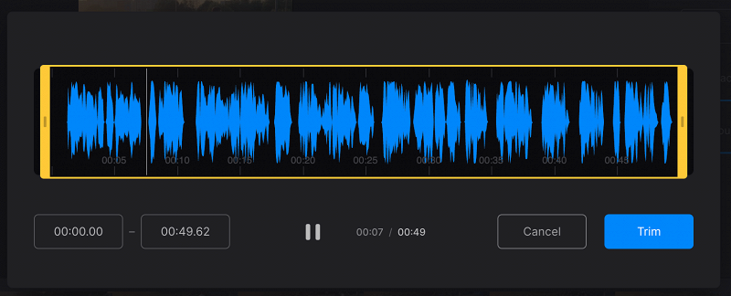 Trim audio overlaid on video
