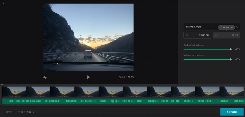 Cut MP3 to match video length and set its volume