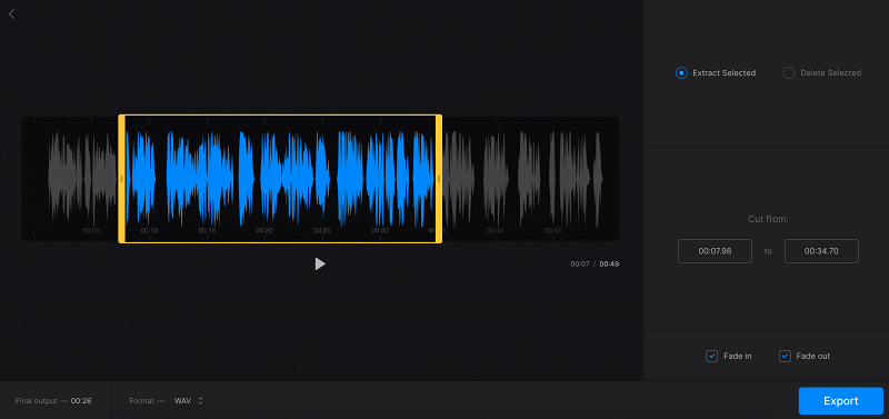 Cut music for ringtone