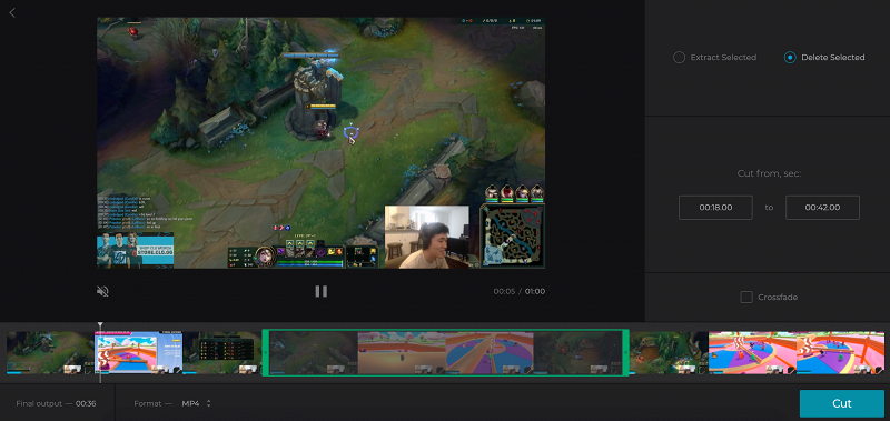Cut out part of Twitch video before saving