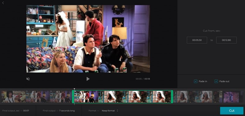 Cut the uploaded video on iPhone by moving the sliders
