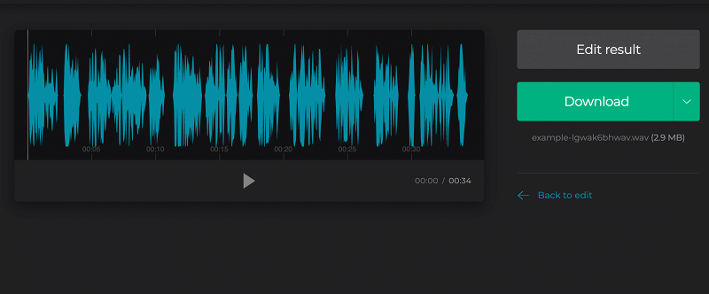 Download the trimmed WAV file to your device