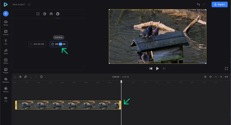 Delete to split video into parts