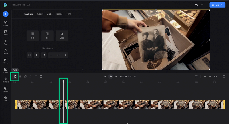 Divide video into parts