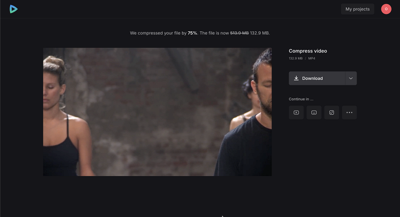 Download comressed video for WhatsApp
