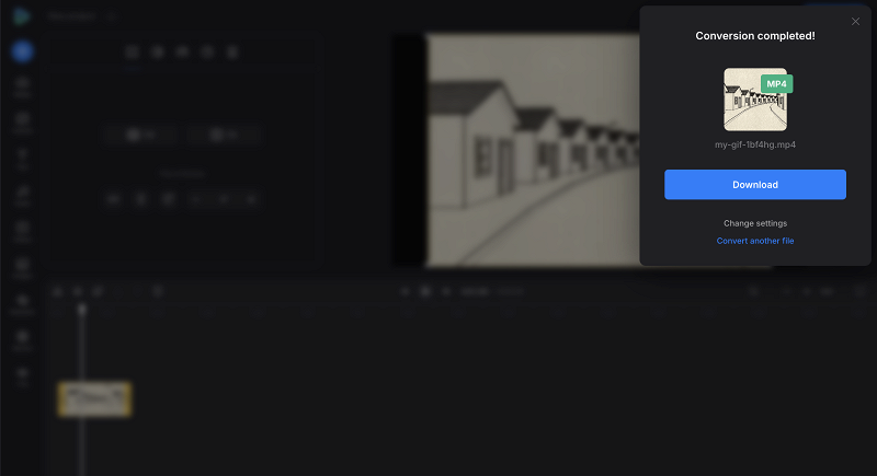 Download clip after GIF to video conversion
