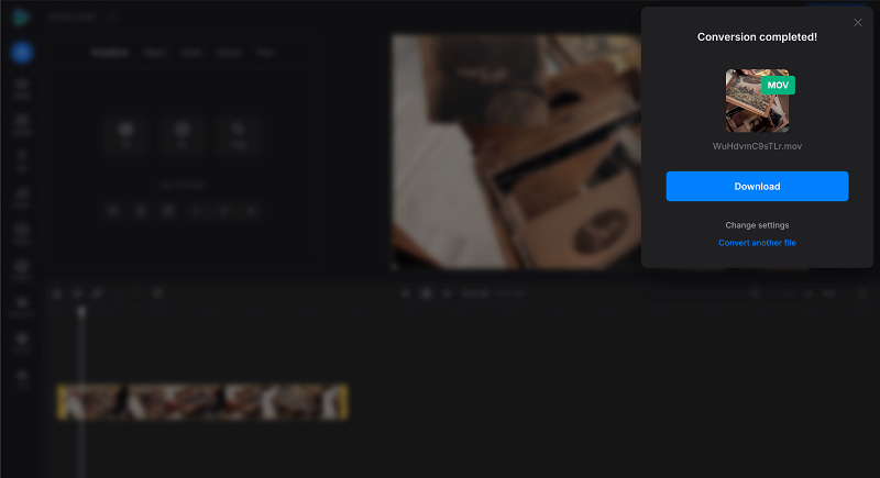 Download file after MP4 to QuickTime conversion