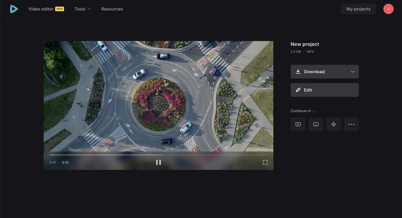 Download file after video speed change