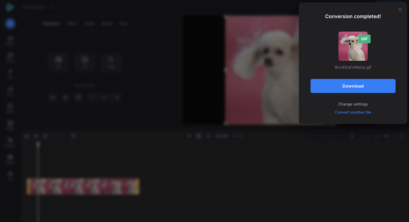 Download file after video to GIF conversion