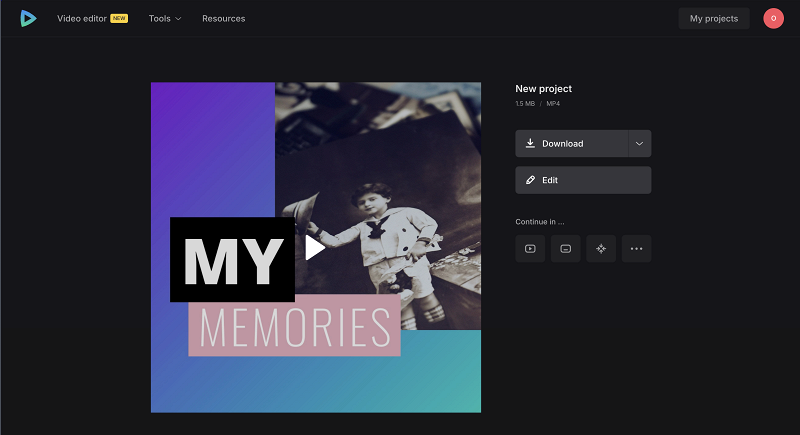 Save video from photos Download image to video sequence