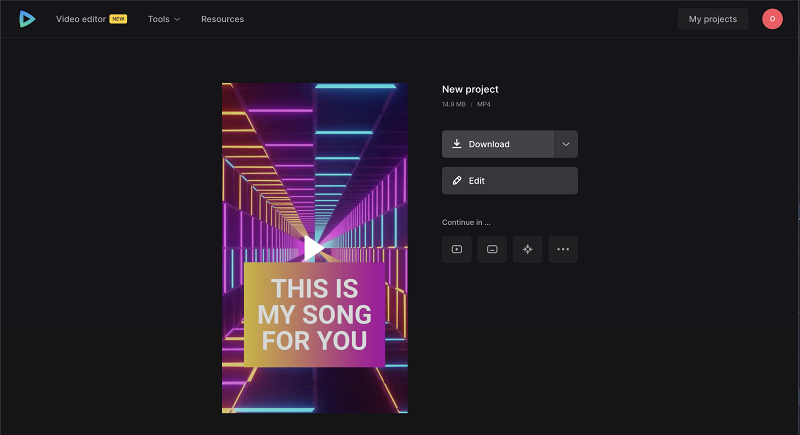 Save your custom karaoke video Download karaoke music video with lyrics