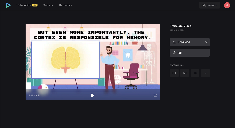 Download video translation