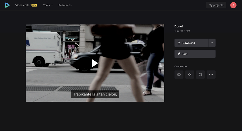 Download video with translated subtitles