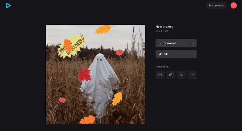 Download your Halloween gif party invitation
