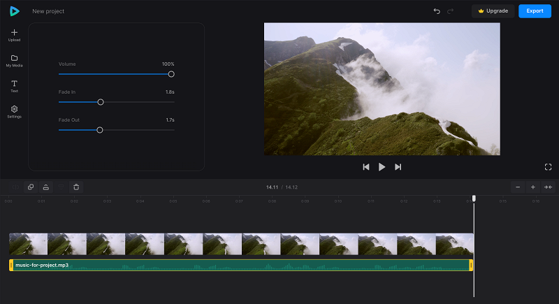 Change audio file settings Edit audio added to drone video