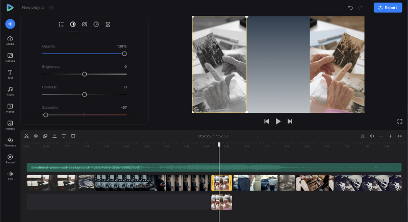 Edit funeral slideshow