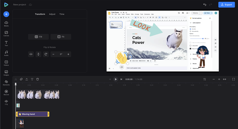 Edit Google Slides presentation recording with voice over