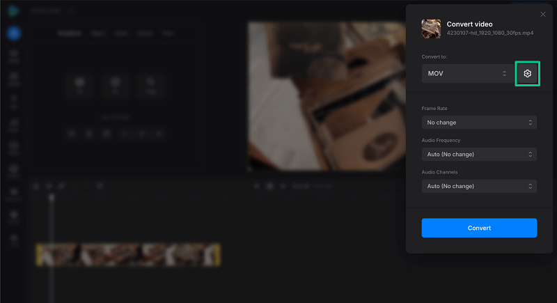 Edit MP4 to QuickTime conversion settings
