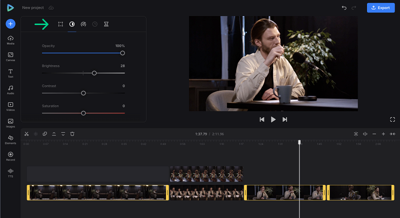 Adjust vodcast clips Edit podcast video