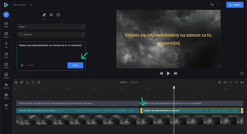 Edit TTS Edit text to speech