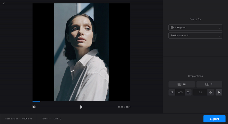 Edit vertical video with black background