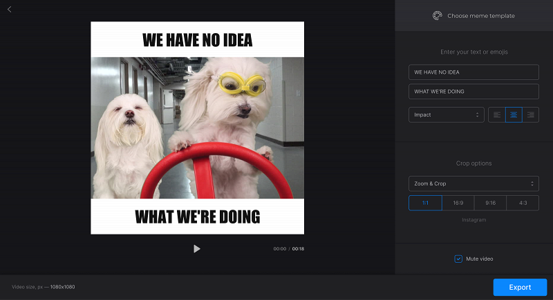 Change meme video settings