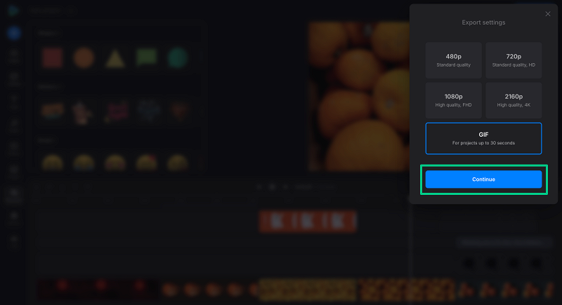 Process custom animated Halloween GIF Export Halloween GIF