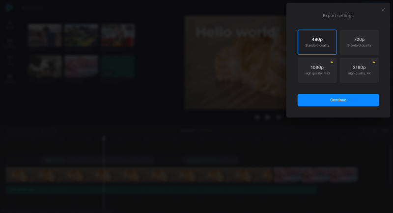 Export project in online video editor