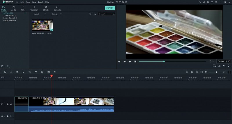 Filmora video combiner interface