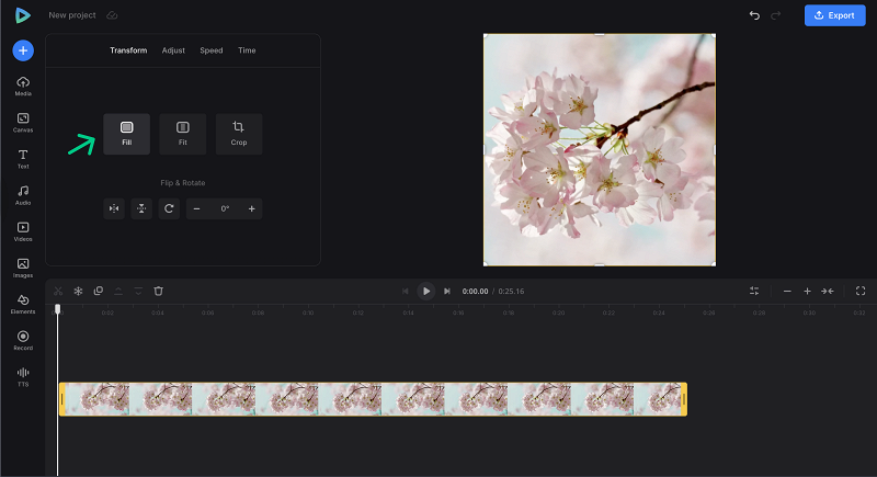 Fit the cropped video to canvas