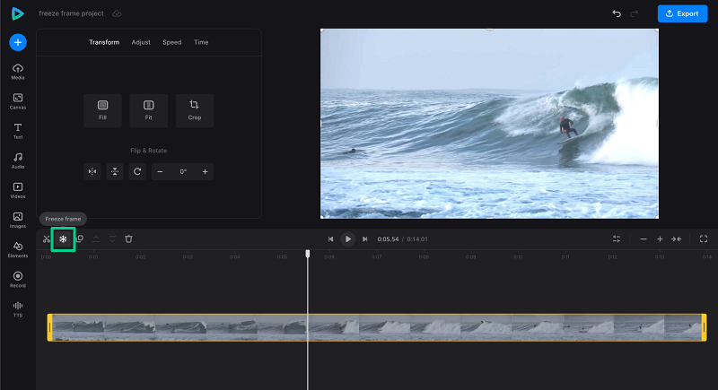 Freeze frame shot