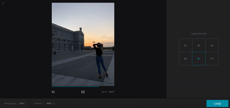 Loop the video for your Instagram account