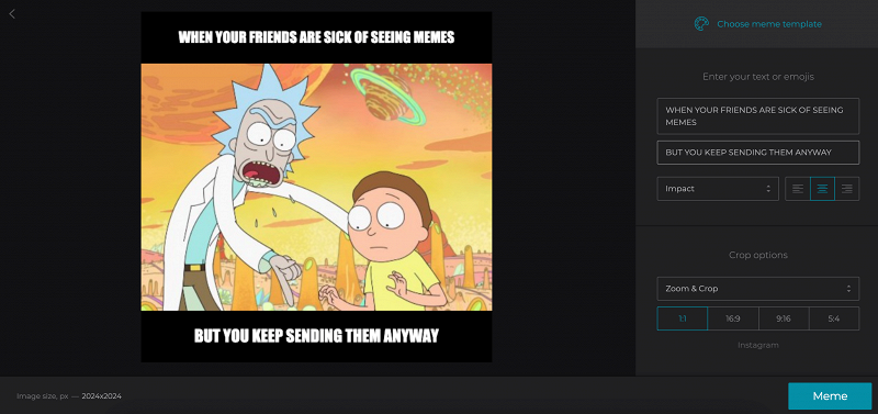 Create meme with your own picture