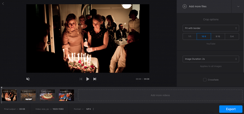 Create photo slideshow on Mac with Clideo