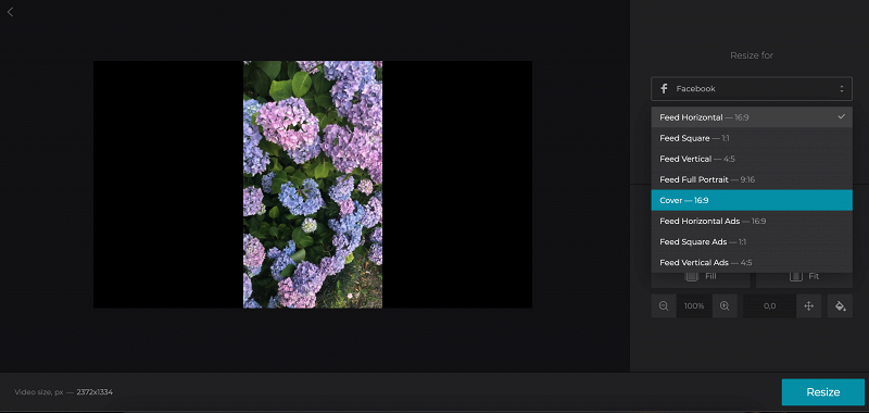 Make picture fit Facebook cover