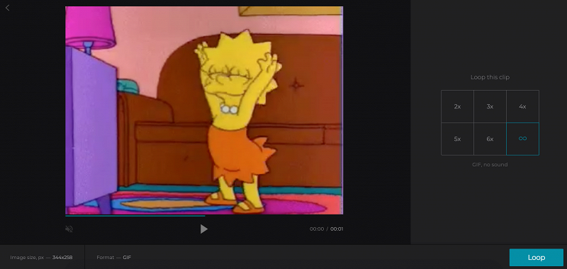 Select the infinite sign to save Twitter GIF