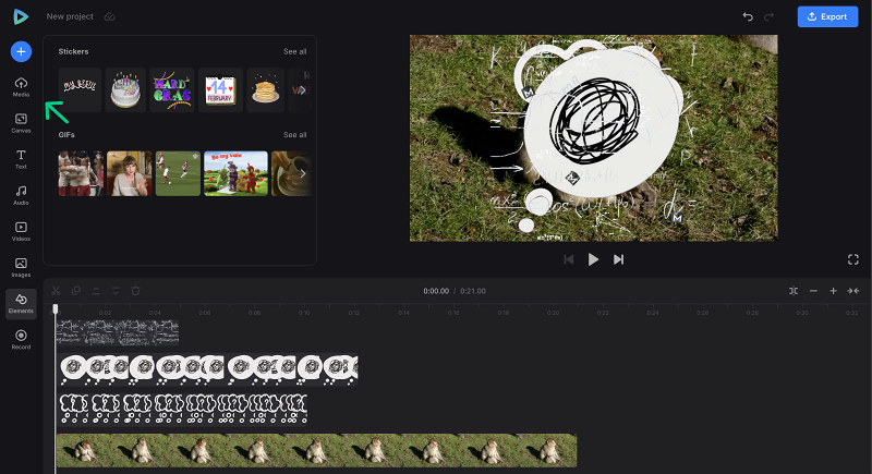 Media file in video meme maker