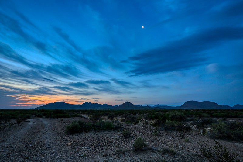 Moon photo in Blue Hour