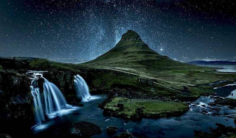 A picture of mountain night photo Mountain nighttime photography