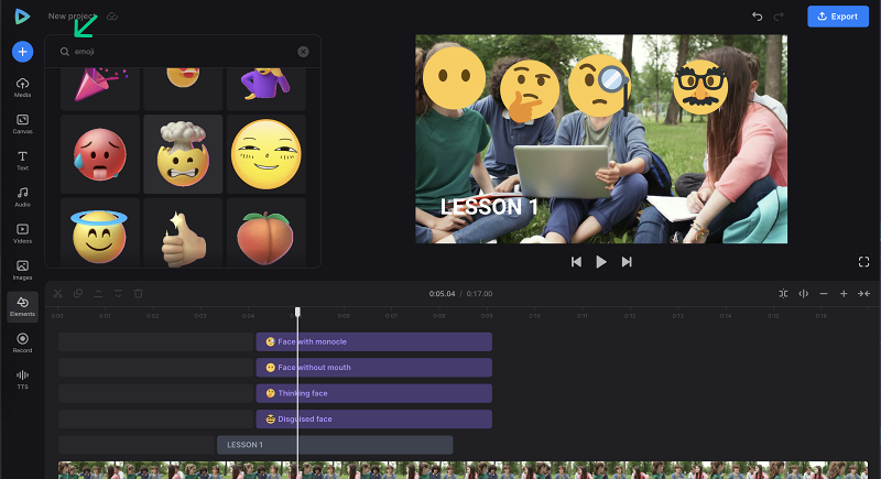 Moving emojis 