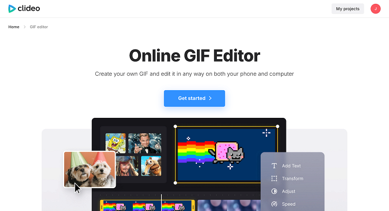 Clideo GIF editor Clideo online GIF editor to change speed