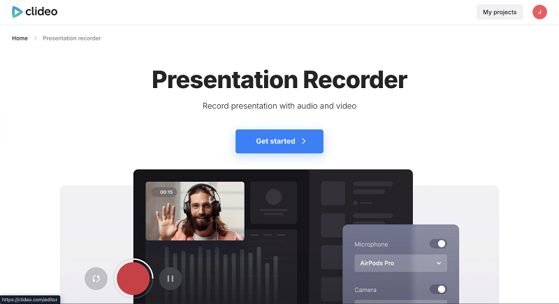 Online screen recorder to record presentation with voice over