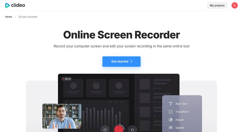 Online screen recorder with audio