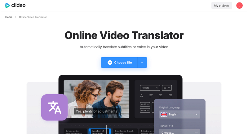 Online video translator to make translated subtitles