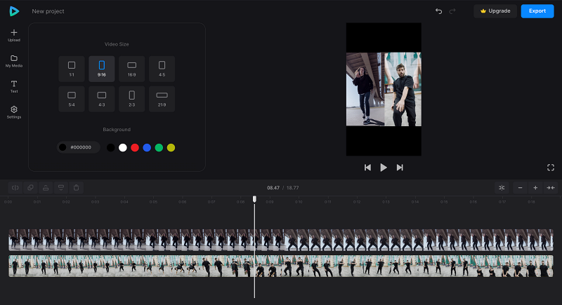 Place TikTok duet clips side-by-side