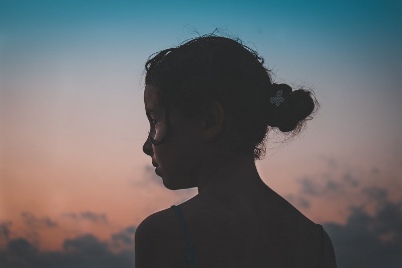 Portrait of a girl in Blue Hour