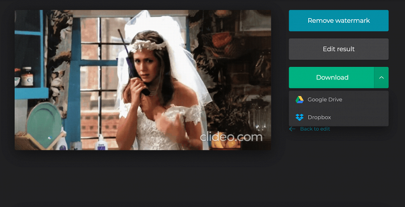 Share created GIF on Facebook